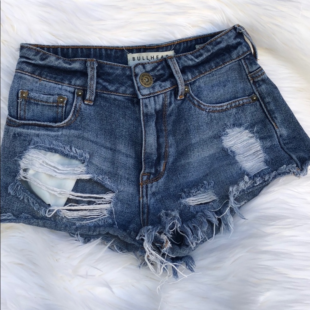 Bullhead Denim Shorts - High Rise Denim Shorts